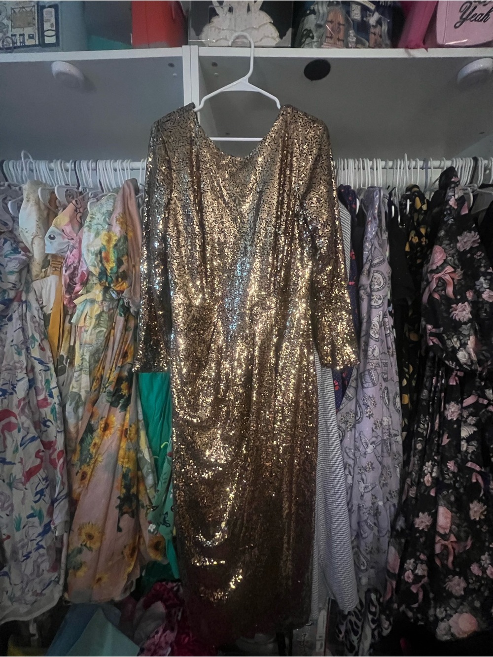 Eloquii gold sequin dress